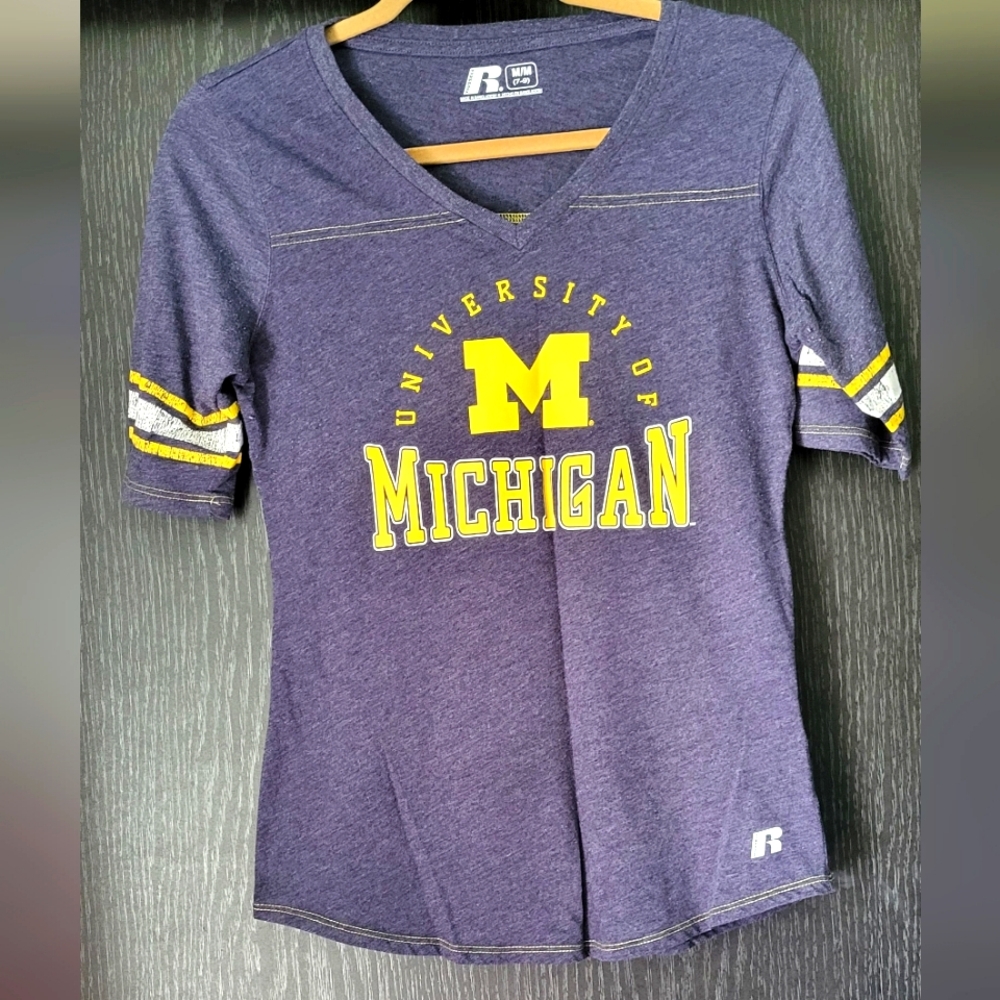 Russell Athletic  Navy Shirt with Yellow Print